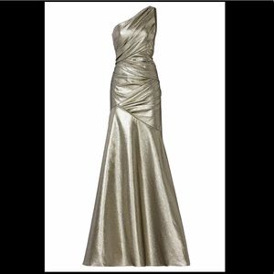 Carmen Marc Valvo One shoulder ruched gown